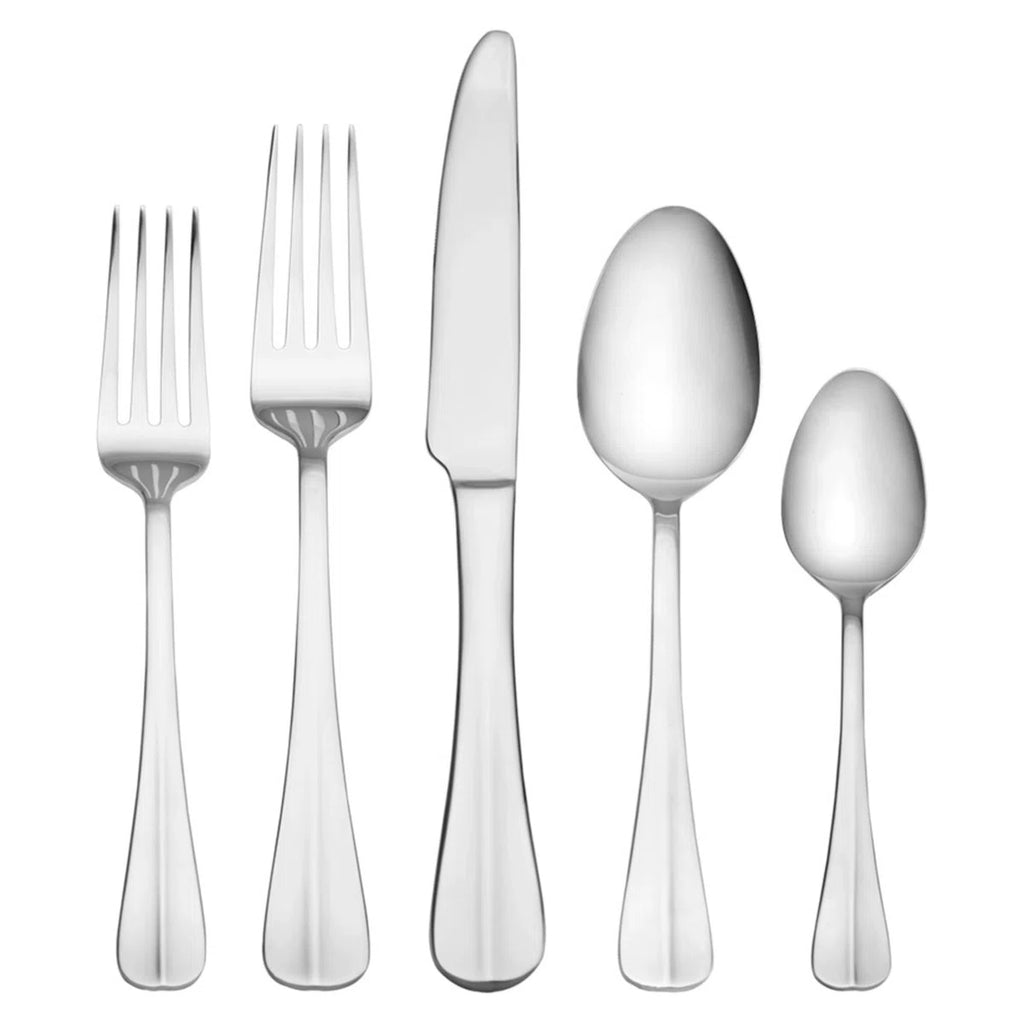 Pfaltzgraff Everyday Simplicity 53-Piece Stainless Steel Flatware Set with Steak Knives & Hostess Set, Service for 8