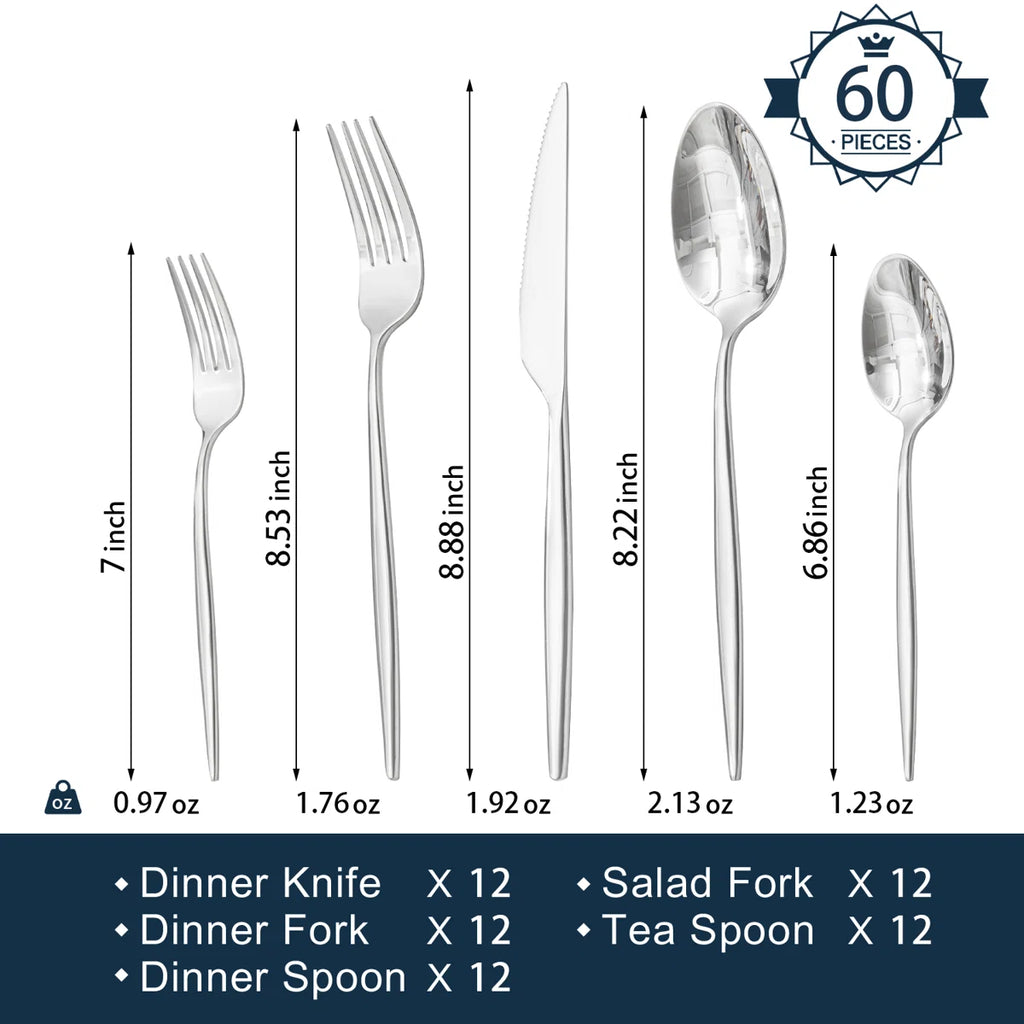 60 Piece Flatware Set For 12